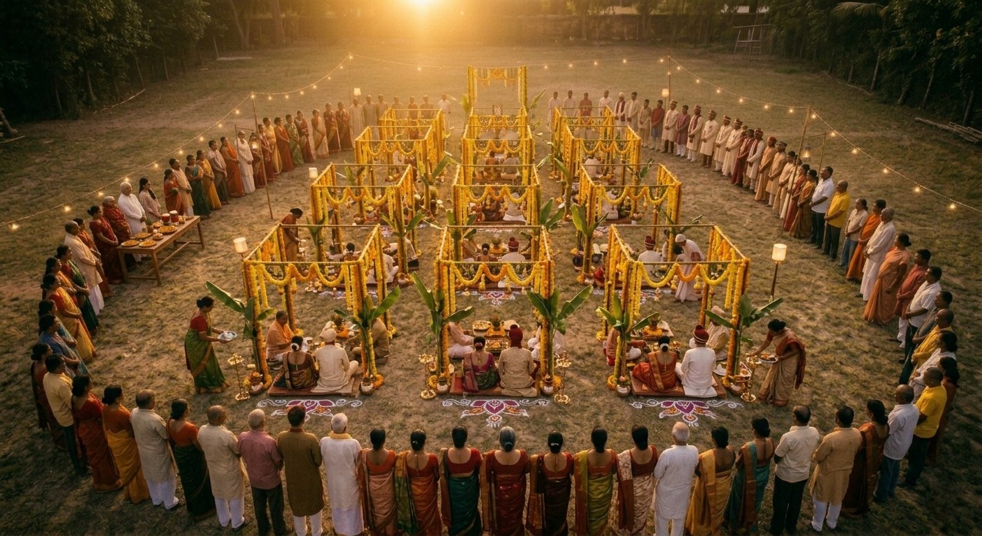 Traditional Indian Samuhik Vivah ceremony cultural unity and social harmony